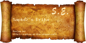Sapkás Erika névjegykártya