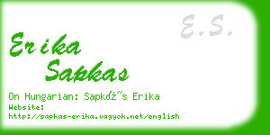 erika sapkas business card